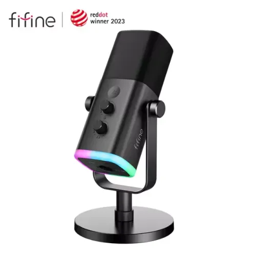 Microfone Dinâmico Fifine Xlr Am8 Cor Preto