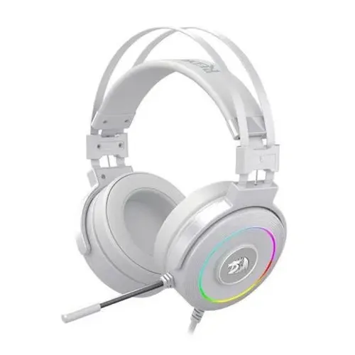 Headset Gamer Redragon Lamia 2 Lunar White  Surround 7.1 USB + Suporte Headset - WZetta