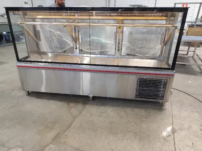 Balcão Refrigerado Inox 1950x650x900mm 3 Portas Frigoríficas