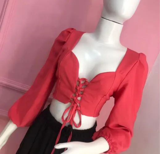 Top Cropped Manga Longa
