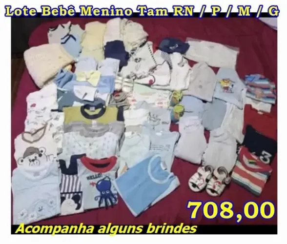 Lote de desapegos de Bebê Menino Tam RN ao G