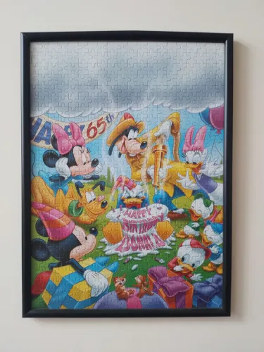Quadro de quebra-cabeça emoldurado Disney Personagens 