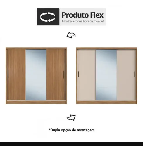 Guarda Roupa Casal com Espelho Entrega e Montagem Gratis em Uberlândia 