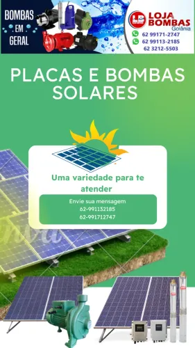 Placas e Bombas Solares , Bombeamento de água solar.