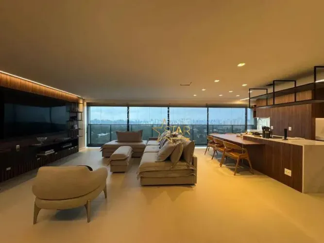 Apartamento mobiliado para locação com 142m², 2 suítes e varanda com churrasqueira