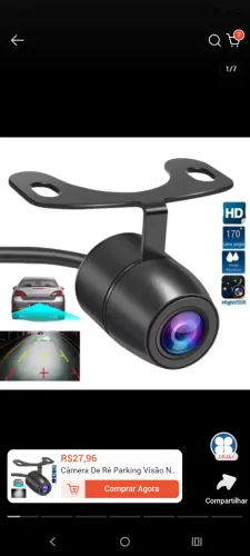 Câmera de ré com visão noturna 