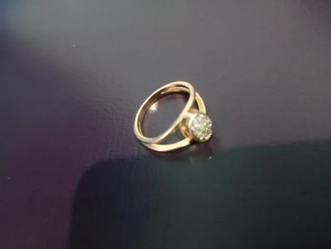 anel dourado com zircônia tamanho 16 rommanel