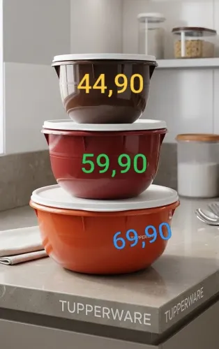 Kit tigela batedeira Tupperware. 1L . 2L e 3,2L