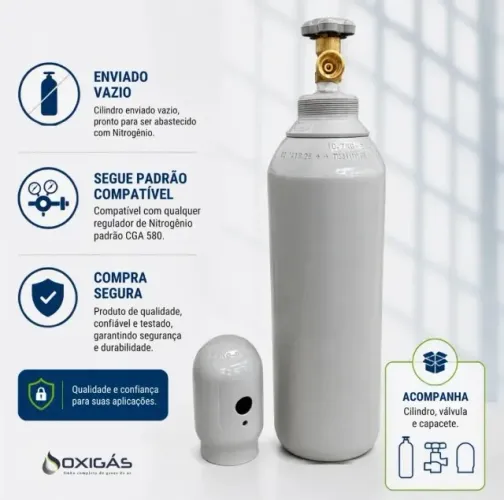 Cilindro p/ Nitrogênio (Refrigeração) 7 litros