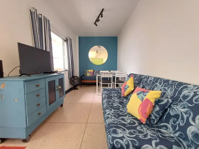 Apartamento para locação em Praia Grande, mobiliado no Forte a 70m da praia