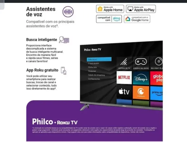 Tv smart 32 polegadas Philips roku com garantia