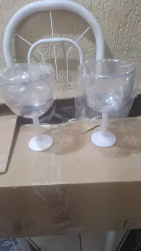 Taças De Gin De Acrílico transparente , base Branca - 300ml
