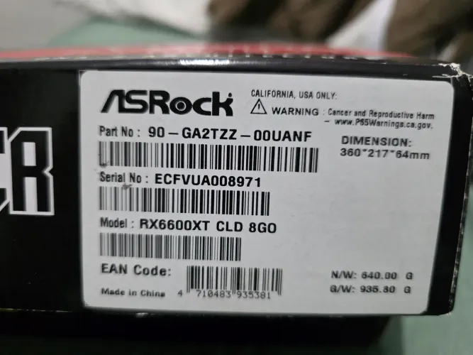 Placa de vídeo 6600xt 6600 XT radeon asrock Challenger OC Editon