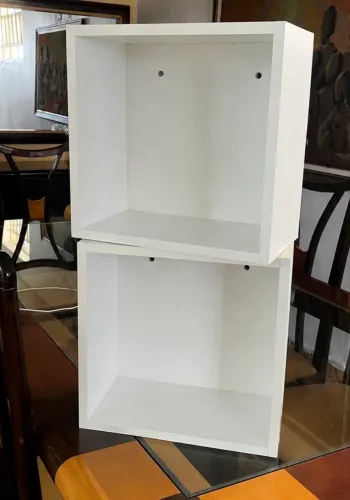 Par de Nichos em MDF Branco 35 x 34 cm
