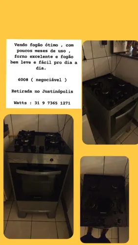 Fogão com pouco tempo de uso