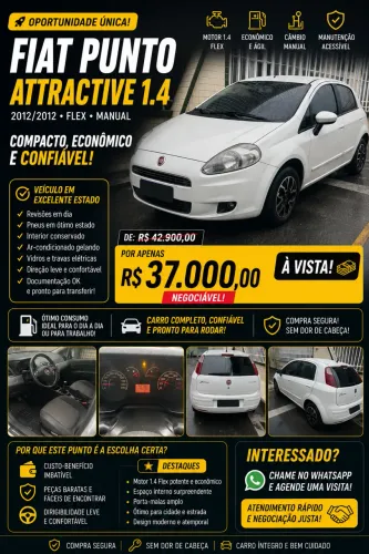 Fiat Punto Attractive Italia 1.4 F.flex 8V 5P 2012