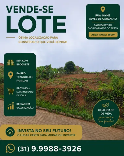 VENDO LOTES EM SÃO DOMINGOS DO PRATA 