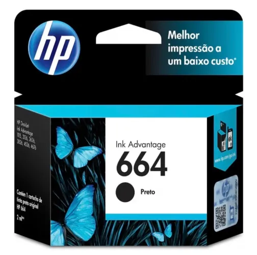 Cartucho de Tinta HP 664 Preto Original