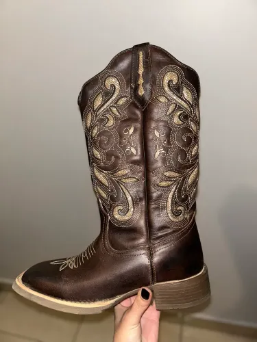 Bota Texana Feminina Couro legítimo 