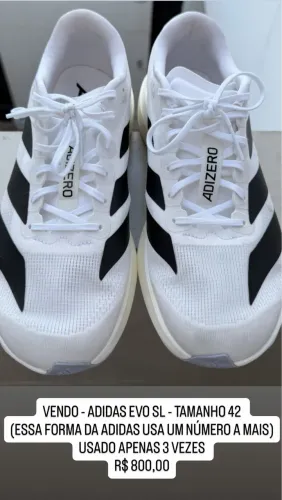 VENDO ADIDAS EVO SL - TAM 42 - R$ 800,00
