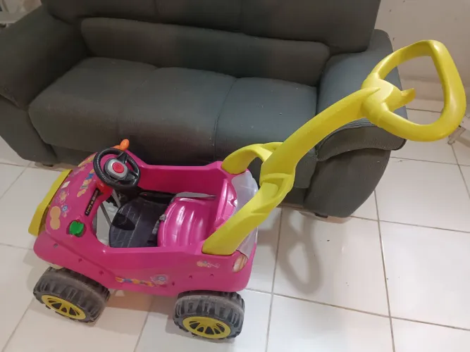 Carrinho Infantil de Passeio com Empurrador - Rosa