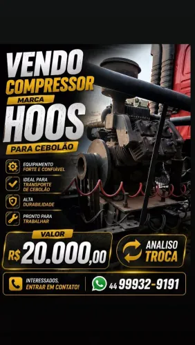 Compressor para descarga de silo cebolão 