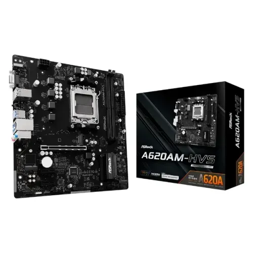 Placa Mãe ASRock A620AM-HVS, Ryzen AM5 A620A, Micro ATX, DDR5