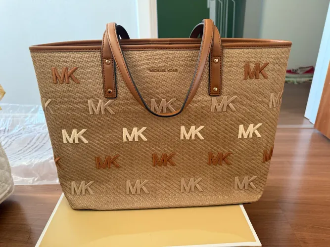 Bolsa Michael Kors Tote MK Logo Bege