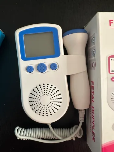 Monitor Doppler Sonar Fetal Doppler Ultrassom Ouvir Batimentos Bebe Portátil Cor Azul