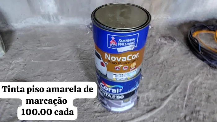 Tinta piso amarela de marcação 