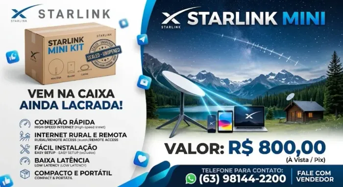 Starlink na caixa lacrada