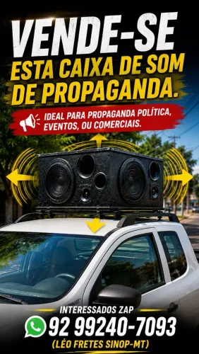 Caixa de som Propaganda Política, Comércio e eventos.