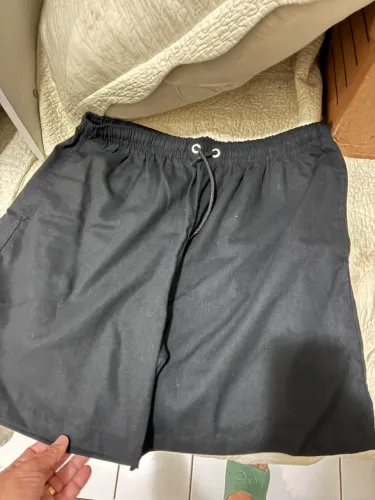 BERMUDA DE LINHO MASCULINA PRETA - TAMANHO GG - NOVA - 89,99