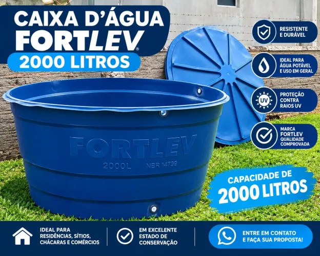 Caixa d'água Fotlev 2000 litros