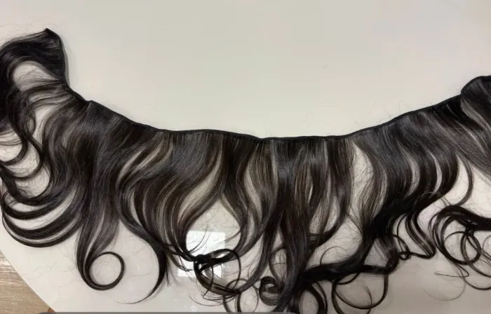 cabelo humano castanho claro costurado /50 cm/s-60 gramas