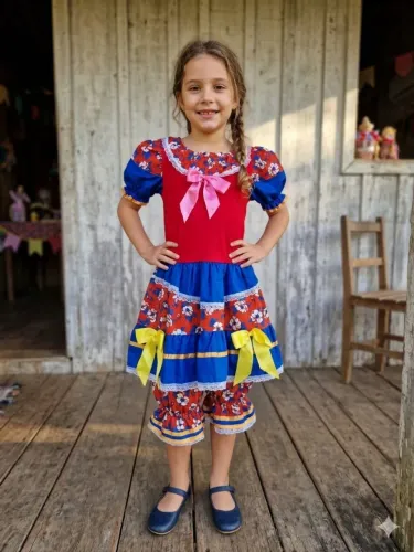 Vestido festa Junina infantil 