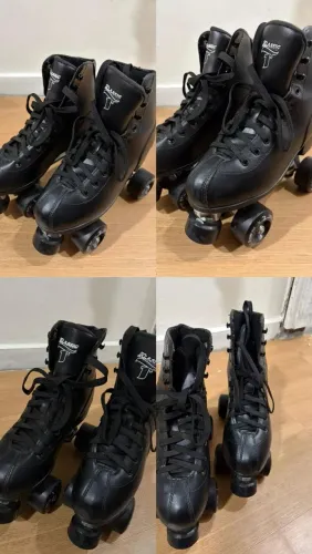 Patins tradicional (4 rodas) da marca Traxart, modelo Klassic na cor preta 36-37