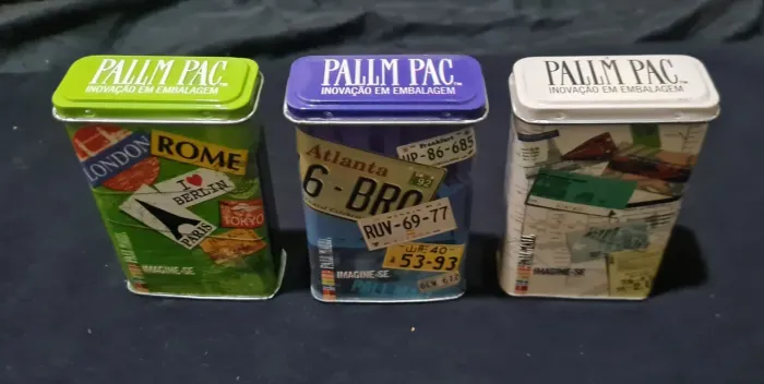 Antigo Porta Cigarros em Lata Pallm Pac