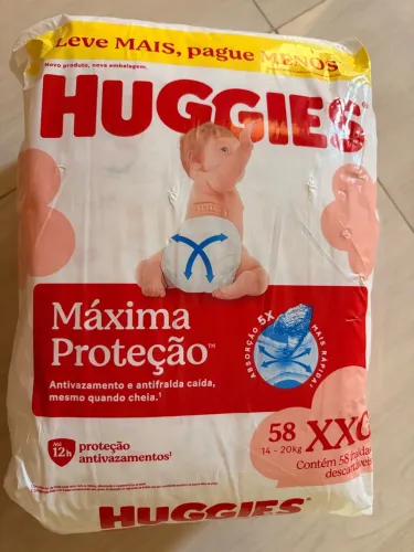 Fralda descartável Huggies 58 unidades - XXG