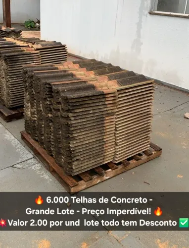 Telhas de cimento Lote com Preço Imperdível!