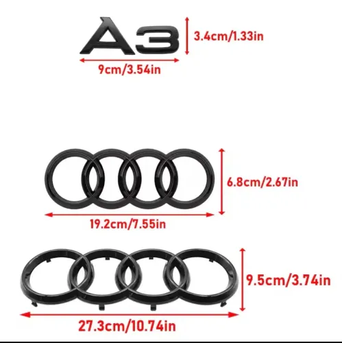 Emblema Black Piano Audi A3