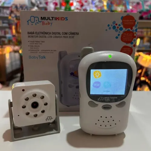 Babá Eletrônica Digital Com Câmera E Tela Multikids Cor Branca