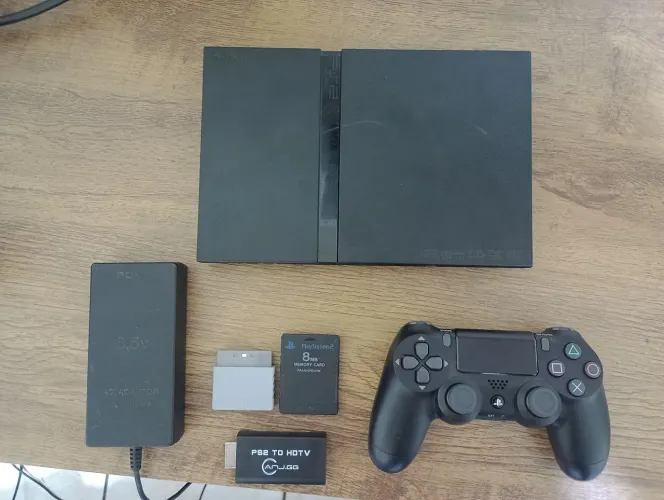PS2 SLIM + SSD 128GB COM JOGOS LEITOR FUNCIONANDO