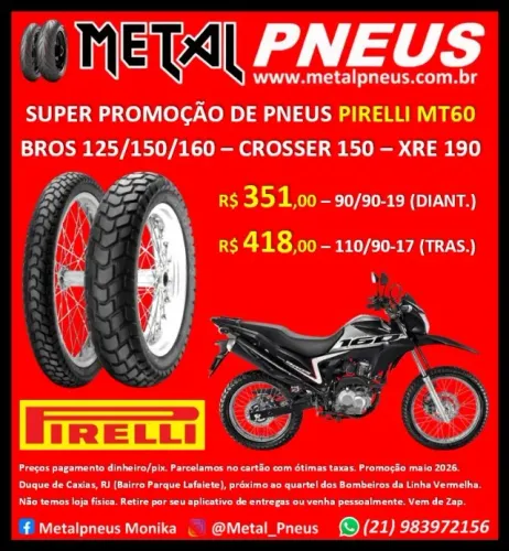 Pneu Moto Pirelli Bros Crosser XRE190 - Novos Com Garantia