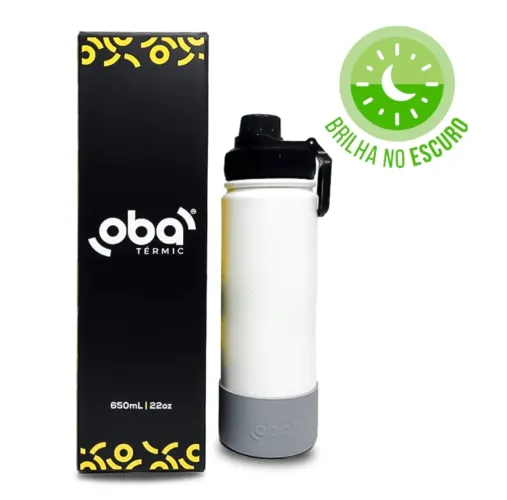 Garrafa Térmica de Aço Inoxidável 650ml com Duas Tampas