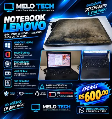 Notebook Lenovo super otimizado