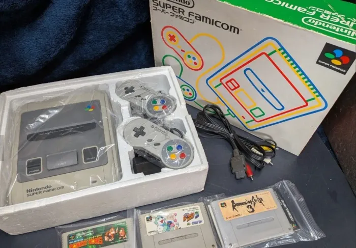 Super Famicom 2 Controles Caixa original 4 jogos