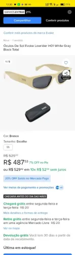 Óculos Evoke lawrider h01novo nunca usei 300 reais ou no Pix 260
