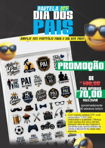 A CARTELA DTF QUE VAI AUMENTAR SUAS VENDAS NO DIA DOS PAIS!