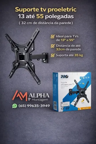 Suporte TV tríarticulado até 55 polegadas
